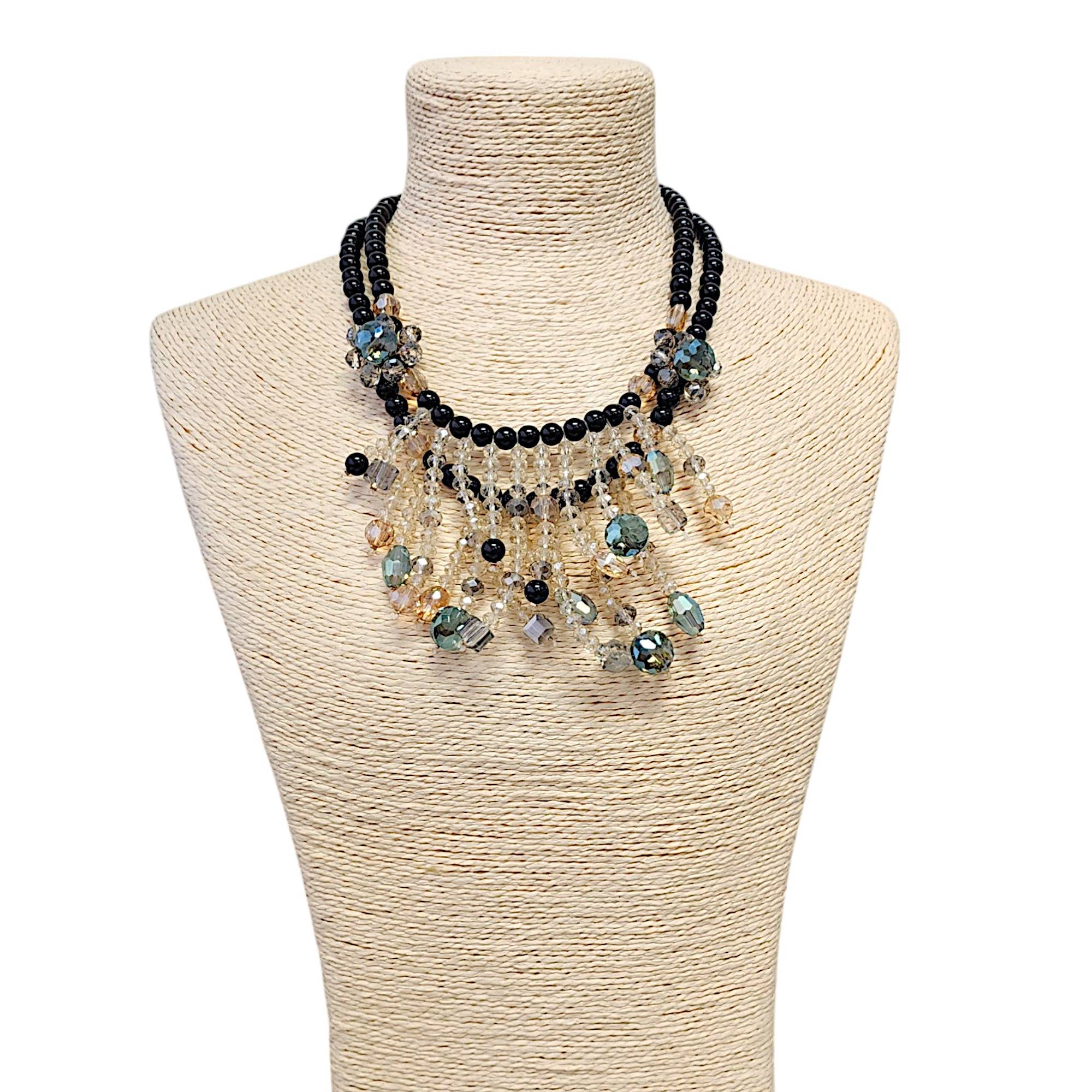 Aurora Borealis Beaded Necklace | Handmade Statement Jewelry