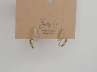 Gold Elegant Design Post Earrings