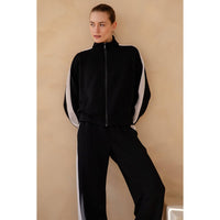 MODAL SCUBA STRIPING ZIP UP JACKET
