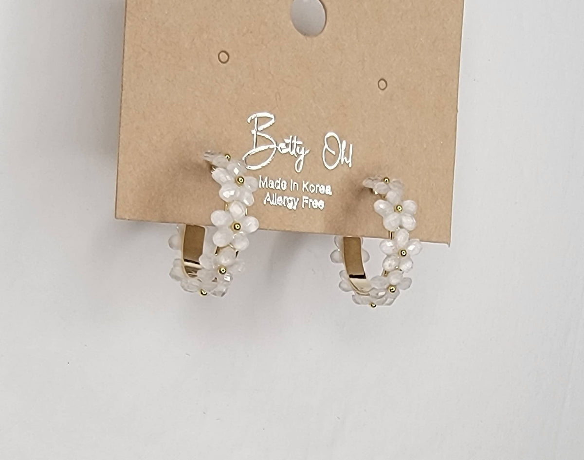 Gold Flower Hoops