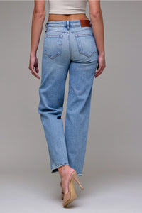 Vintage Wash Stretch Mid Rise Straight