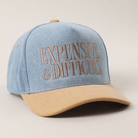 EXPENSIVE DIFFICULT Denim Corduroy Trucker Hat: LBG-LDN-BEIGE / One Size
