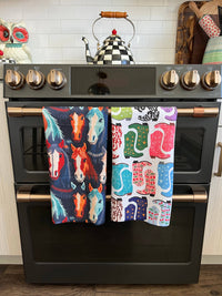 HoeDown: Double-Sided Hand Towel: White / 17x27