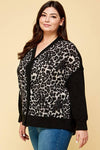Plus Size Animal Print Cardigan with Buttons