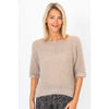 Short Sleeve Fluffy Knit Italian Sweater