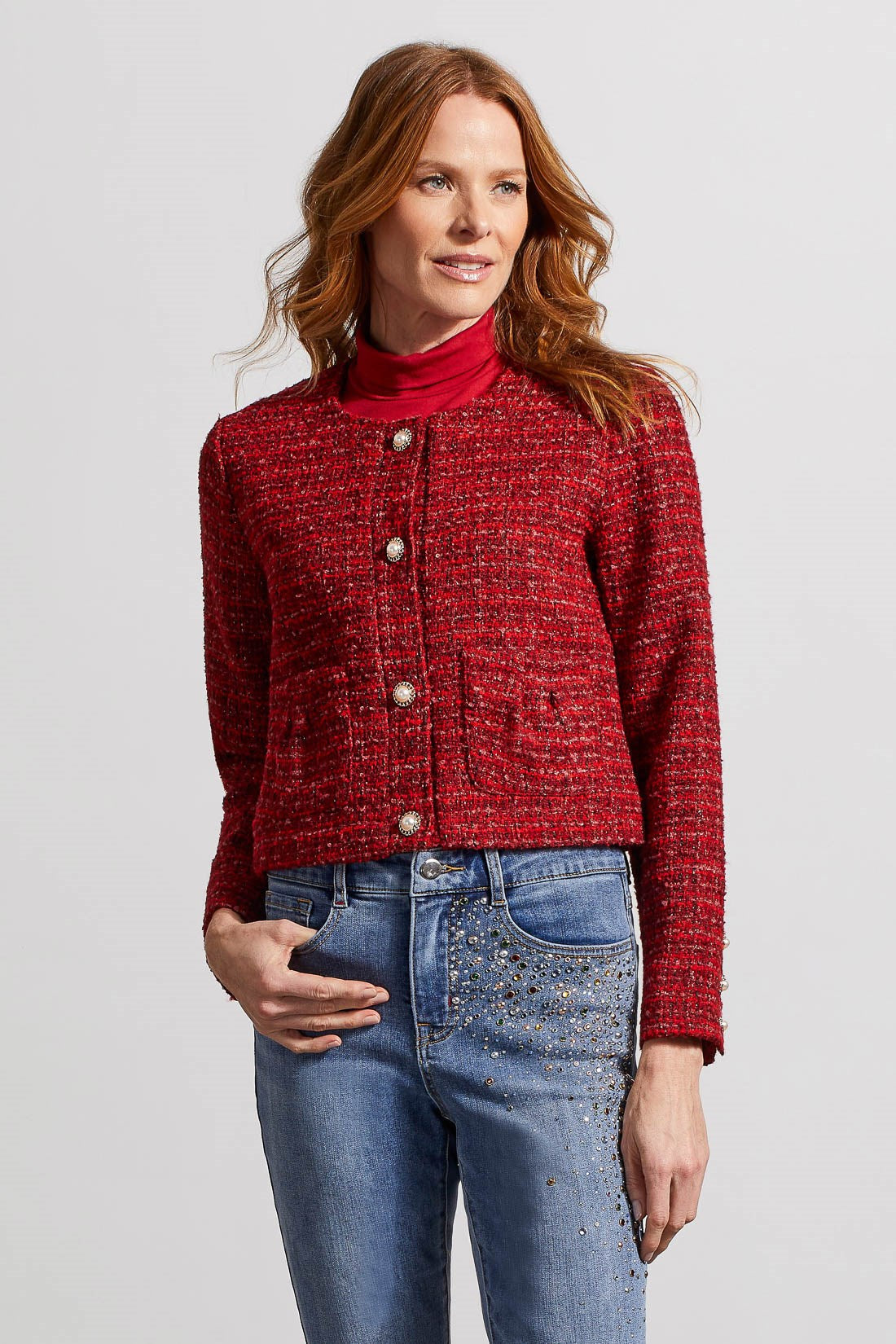 Cropped tweed jacket
