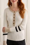 Cream Henley Sweater