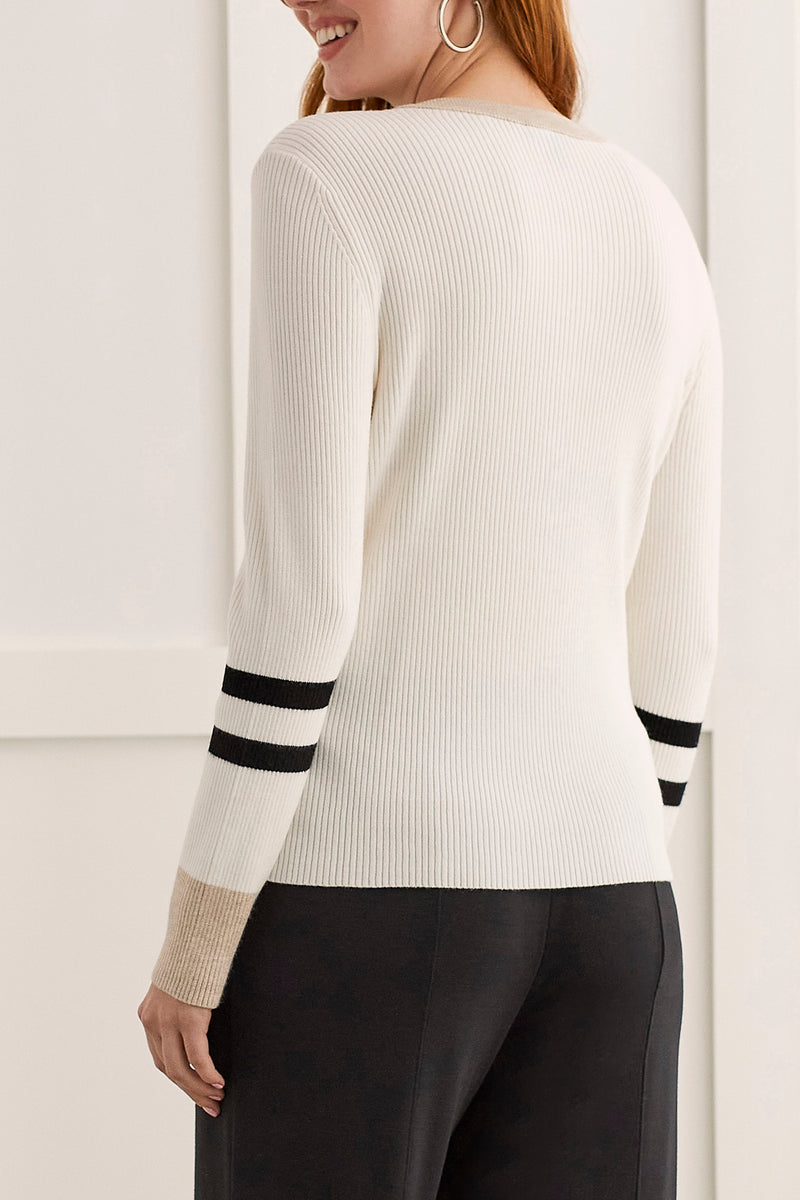 Cream Henley Sweater