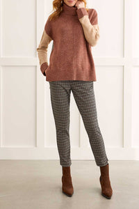 Color Block Turtleneck Sweater