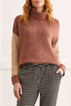 Color Block Turtleneck Sweater