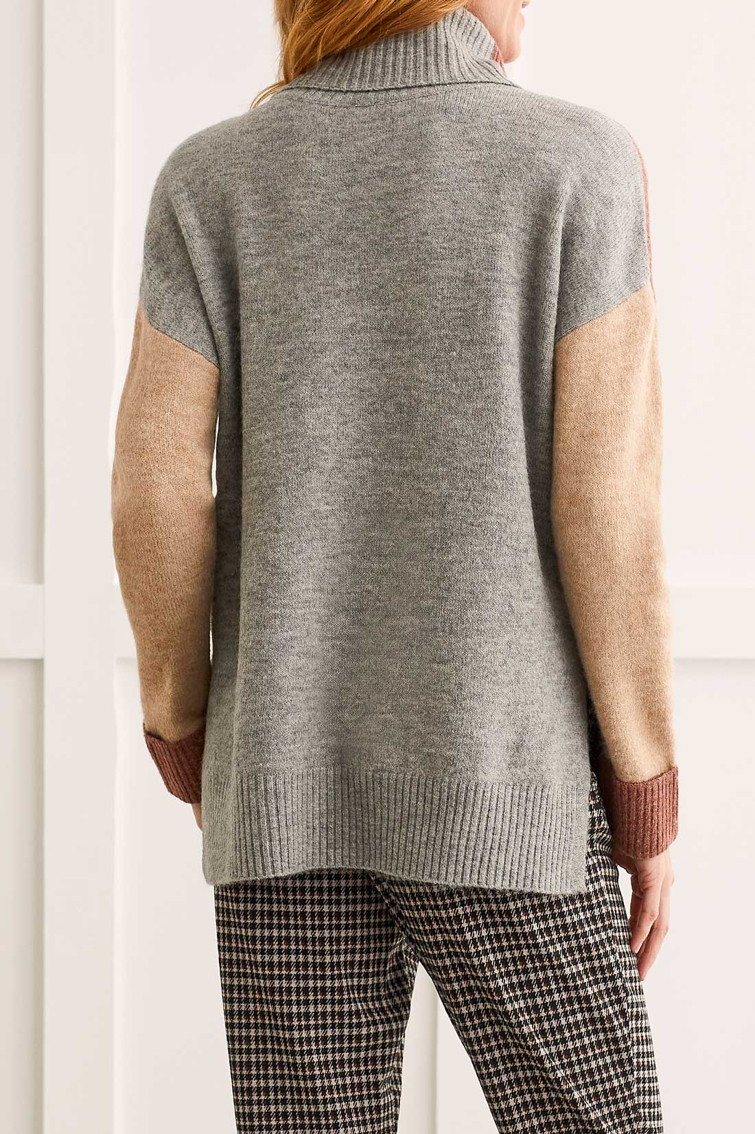 Color Block Turtleneck Sweater