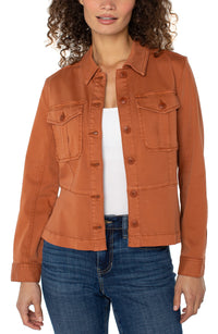 Peplum Hem Trucker Jacket