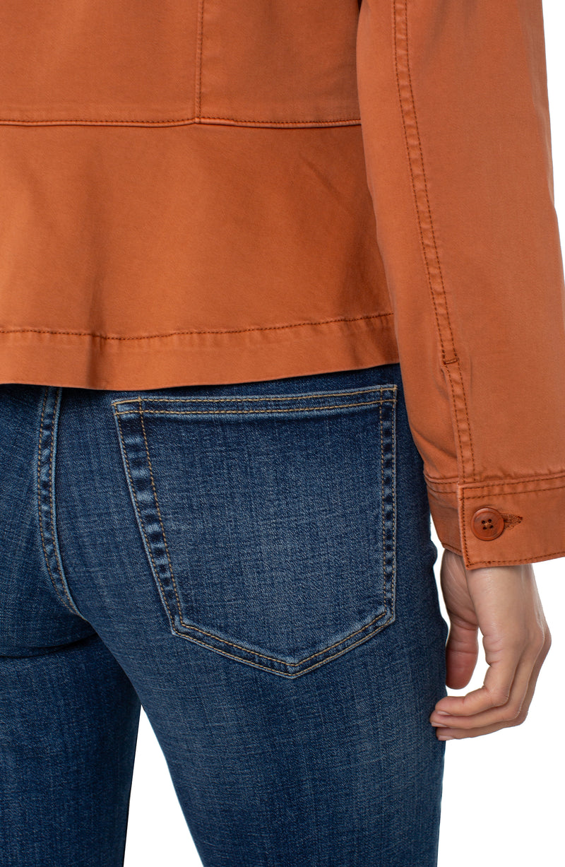 Peplum Hem Trucker Jacket