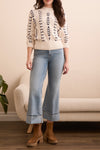 Cable Knit 3/4 Sleeve Sweater