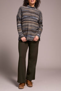 Mock Neck Top with Side Slits