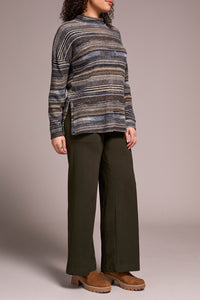 Mock Neck Top with Side Slits