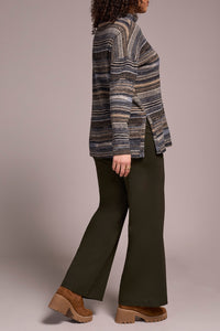 Mock Neck Top with Side Slits