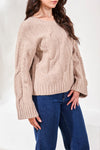 Loose Fit Cable Knit Sweater