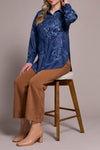 Printed Chambray Blouse