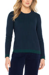 Blue and Green Ribbed Sweater