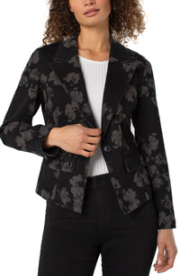 Floral One Button Blazer