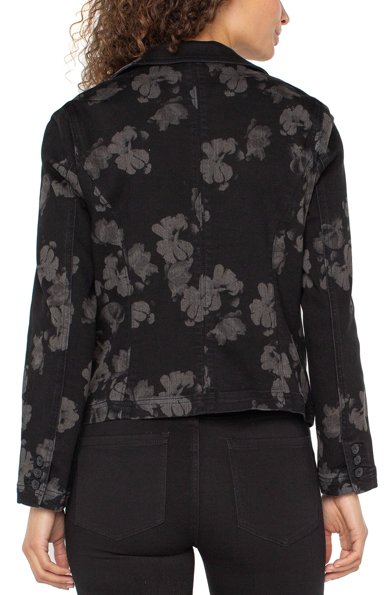 Floral One Button Blazer
