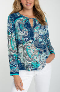 Blue Paisley Top