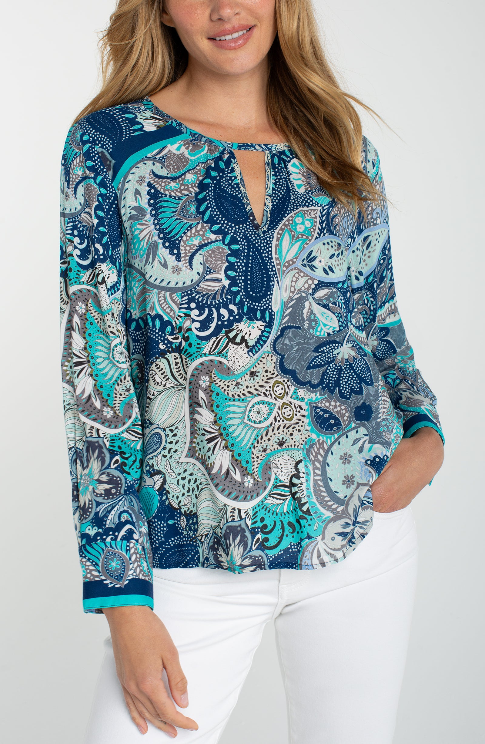 Blue Paisley Top