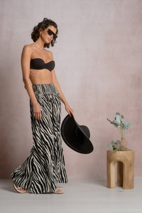 Zebra Striped Palazzo Pants
