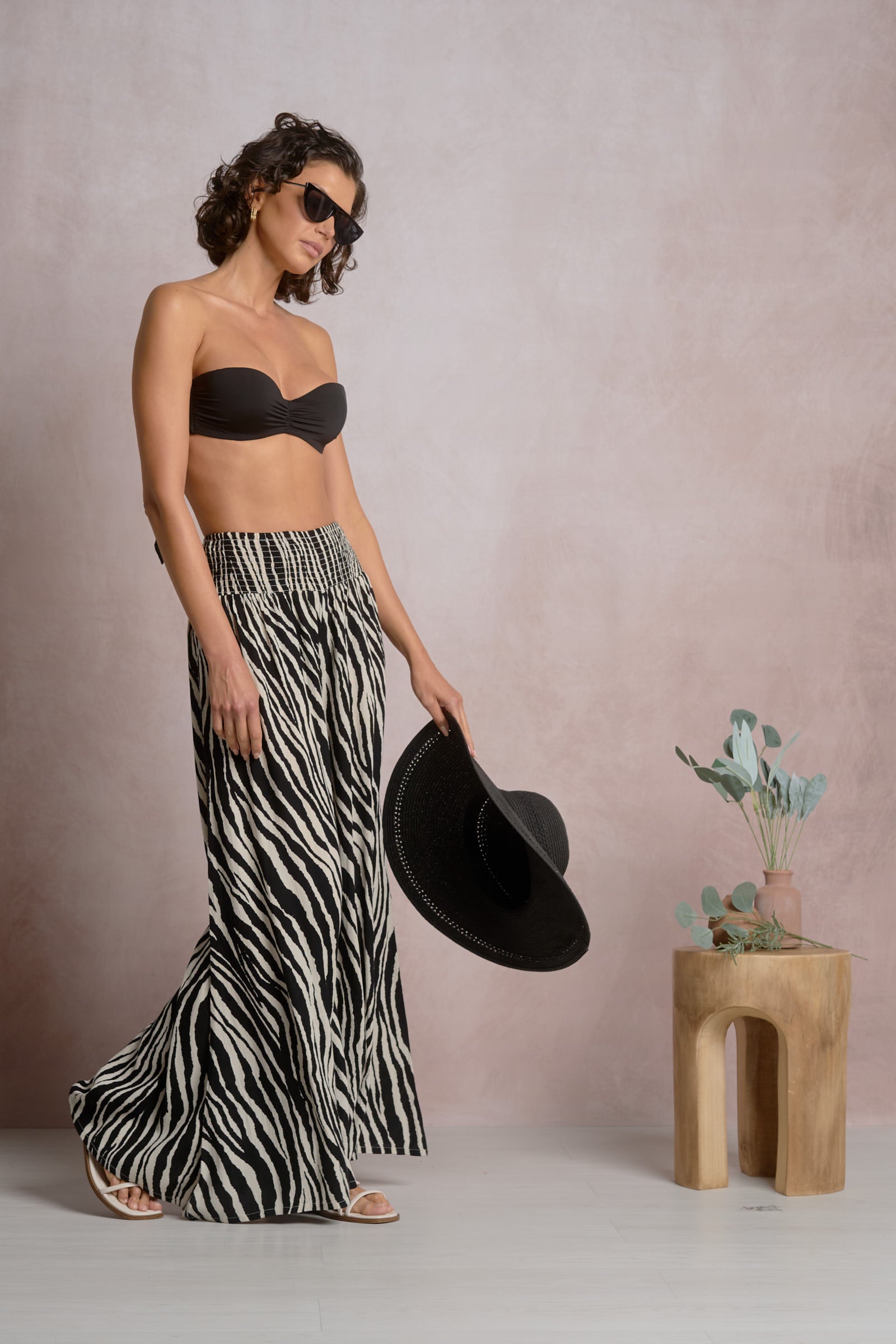 Zebra Striped Palazzo Pants