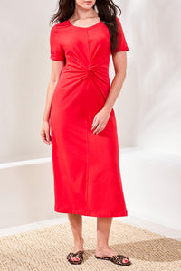 Midi Dress with Twisted Knot Front