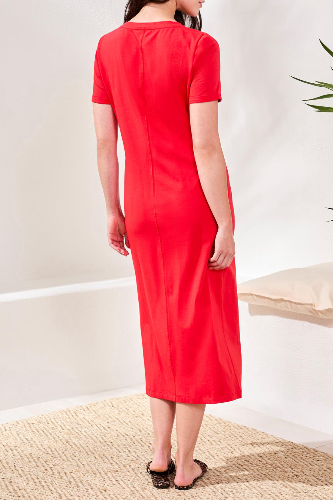 Midi Dress with Twisted Knot Front