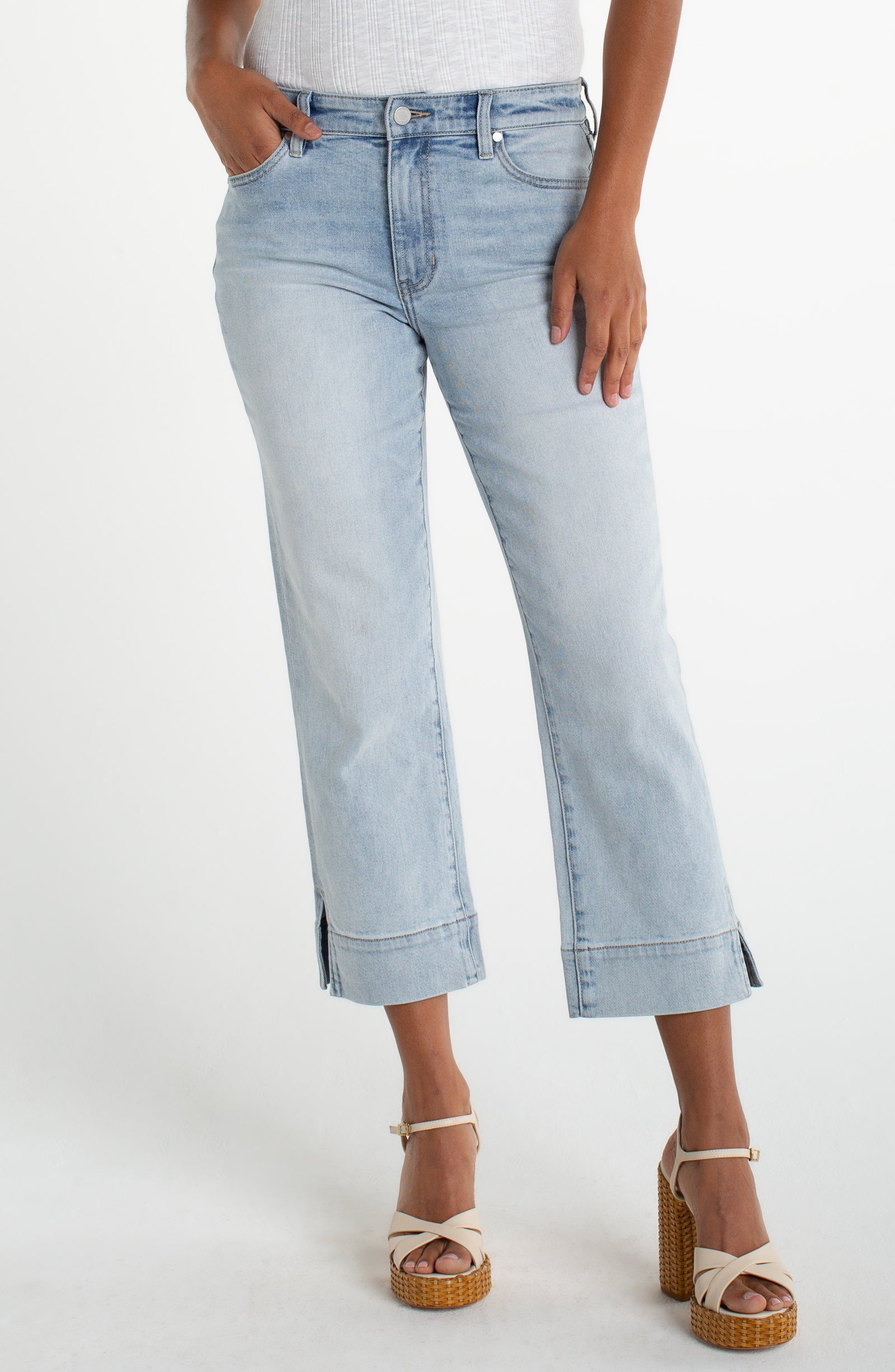 Kennedy Crop Straight with side slit