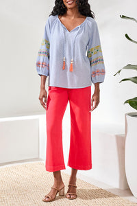 Ragland Blouse with Embroidery