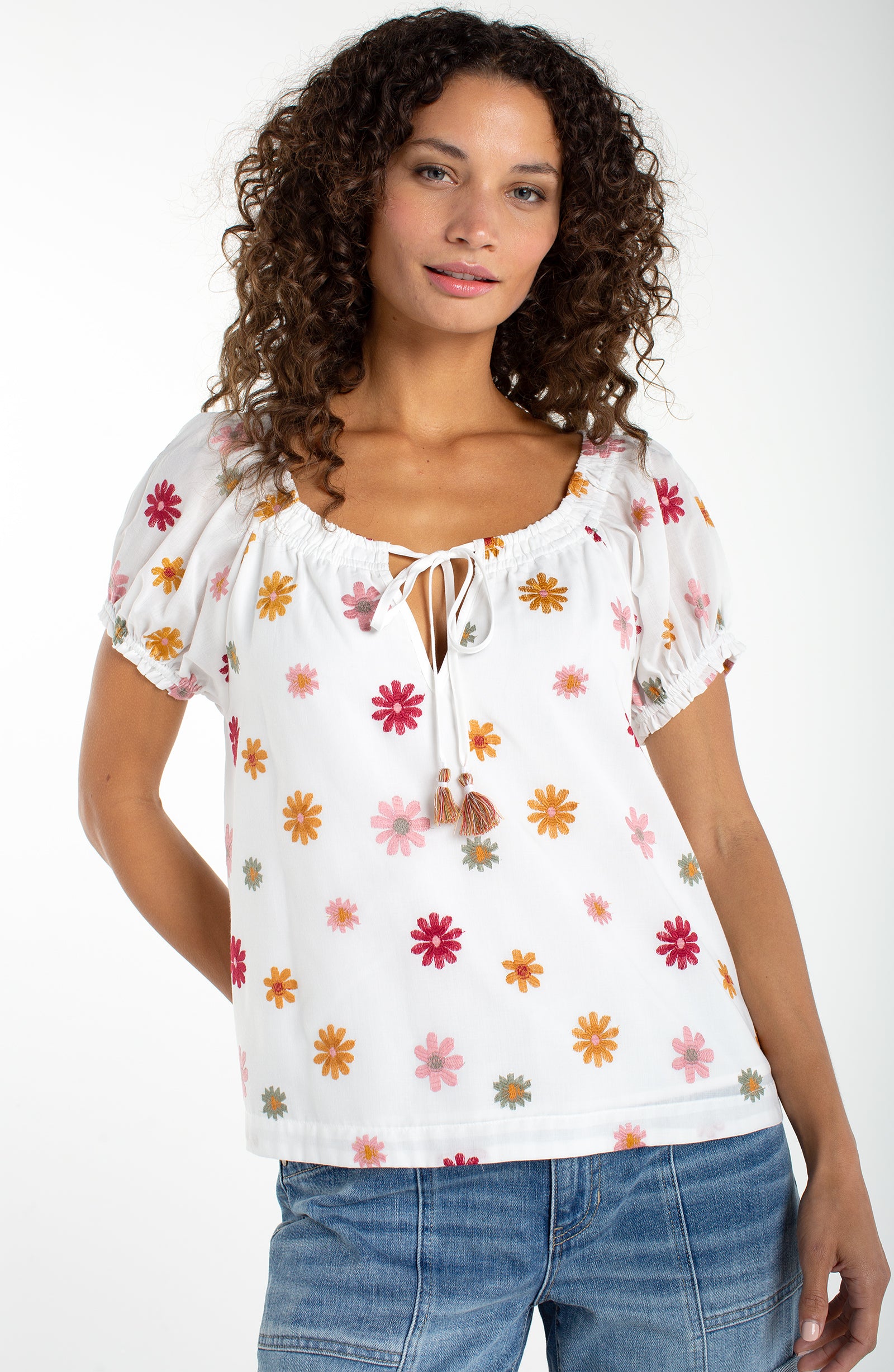 Short Sleeve Flower Top