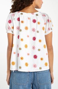 Short Sleeve Flower Top