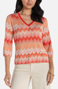 3/4 Sleeve V Neck Sweater