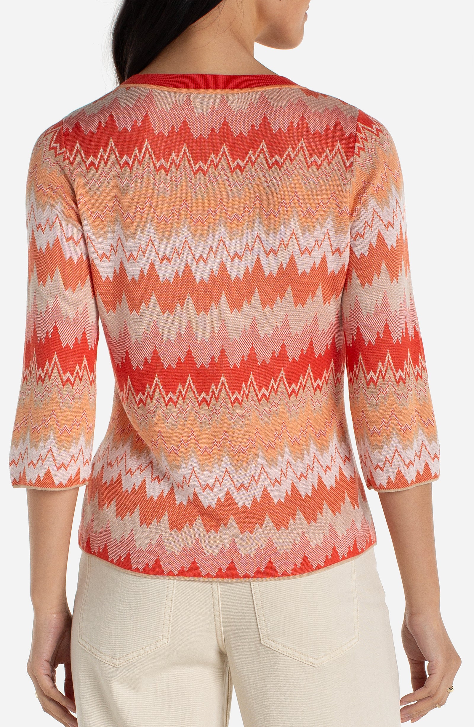 3/4 Sleeve V Neck Sweater
