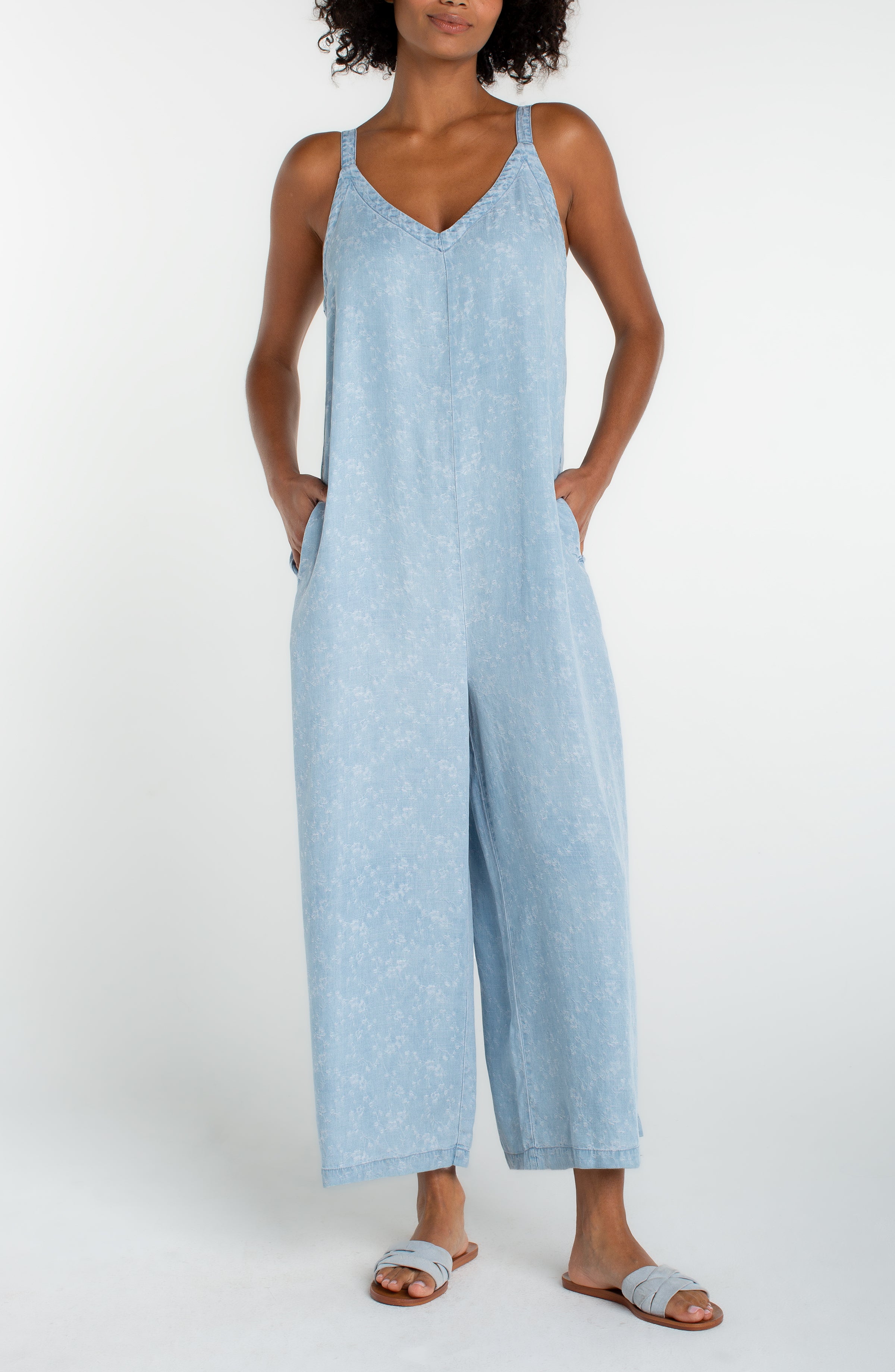 Wide Leg Cropped Jumpsuit