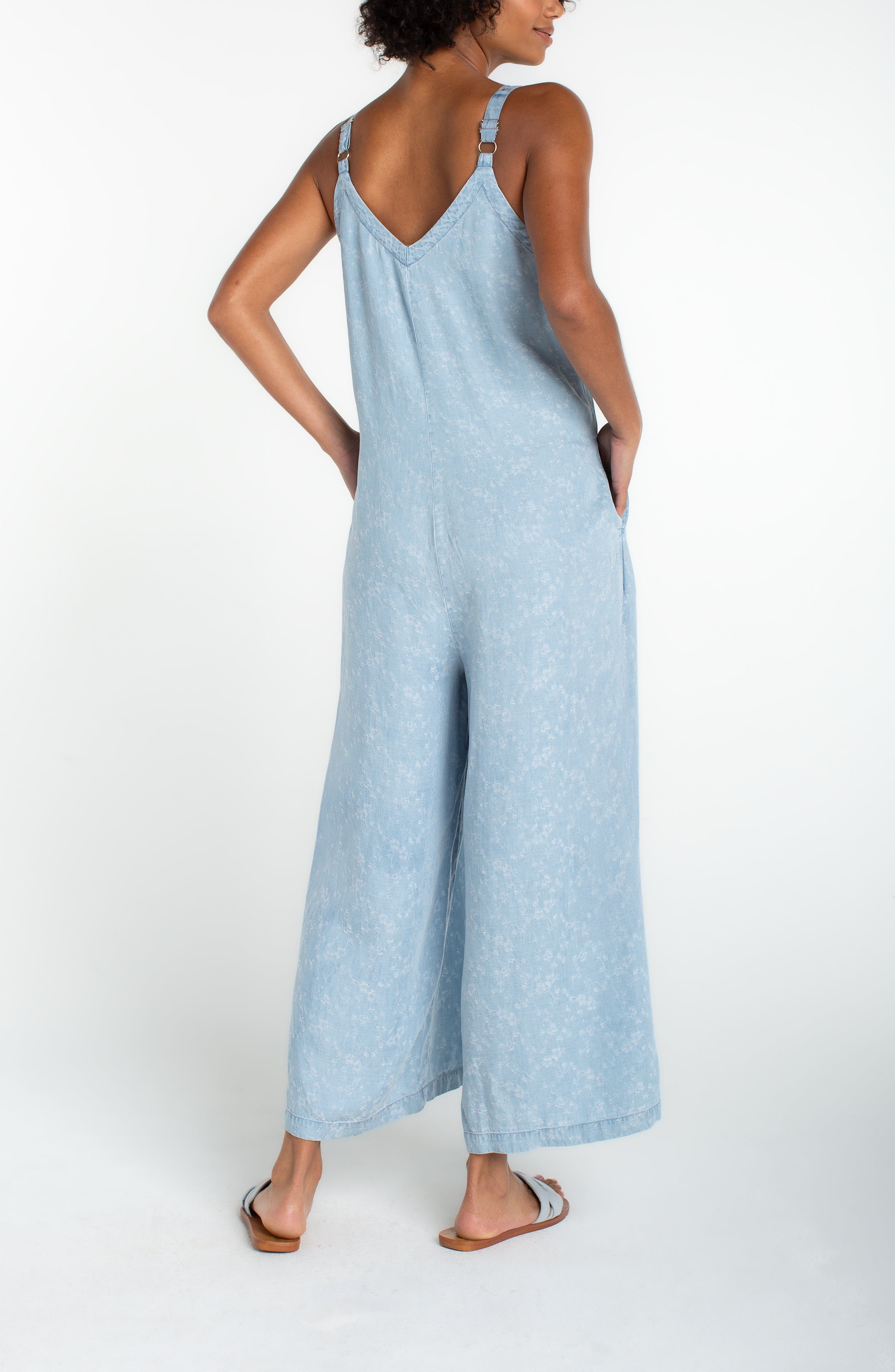Wide Leg Cropped Jumpsuit