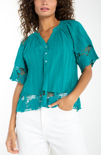 Short Sleeve Woven Top