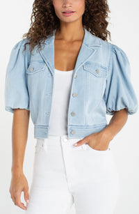 Puff Sleeve Denim Jacket