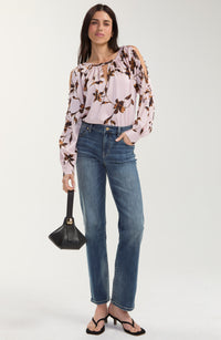 Woven Blouse with Button Detail