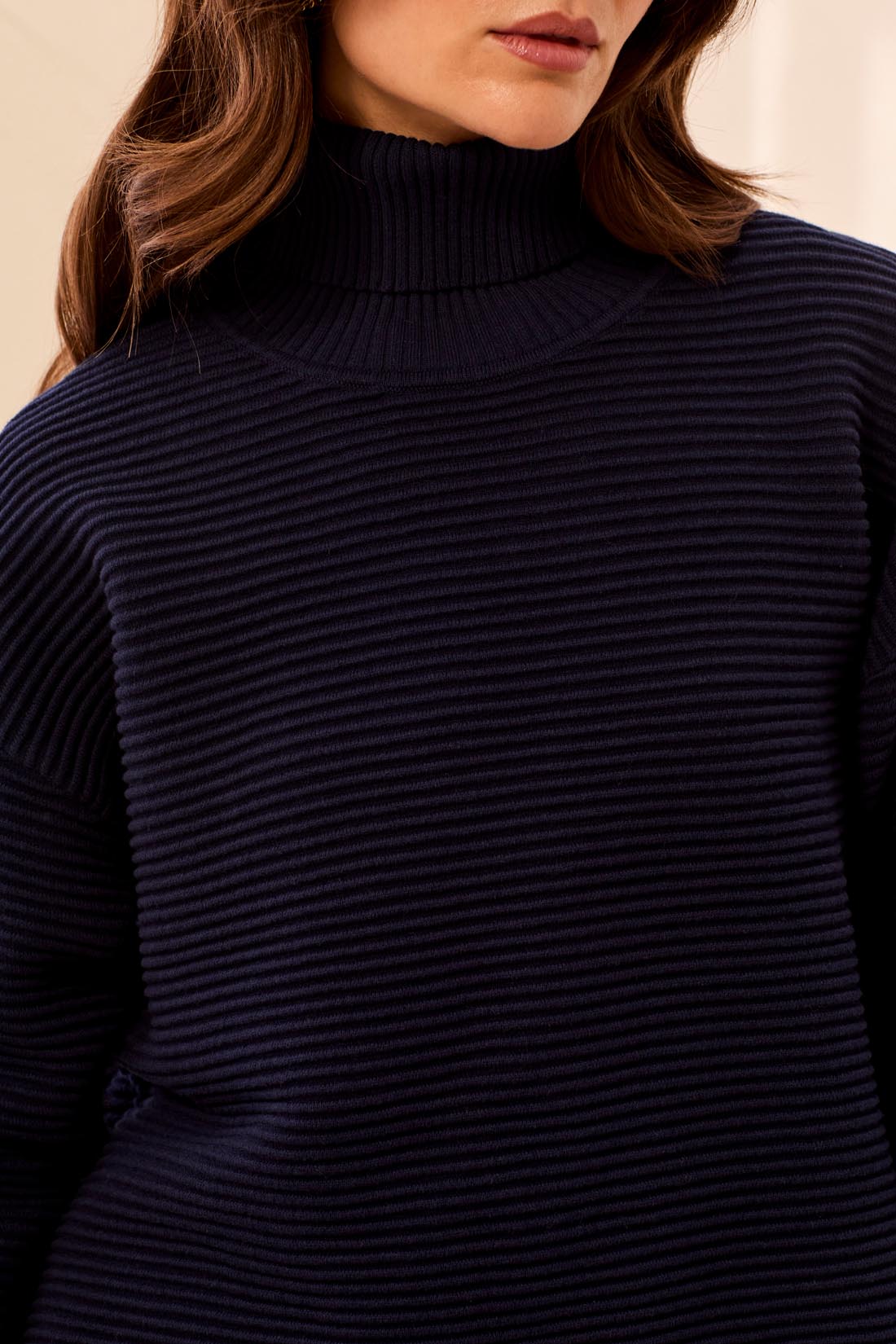 Ribbed Hi-Lo Sweater