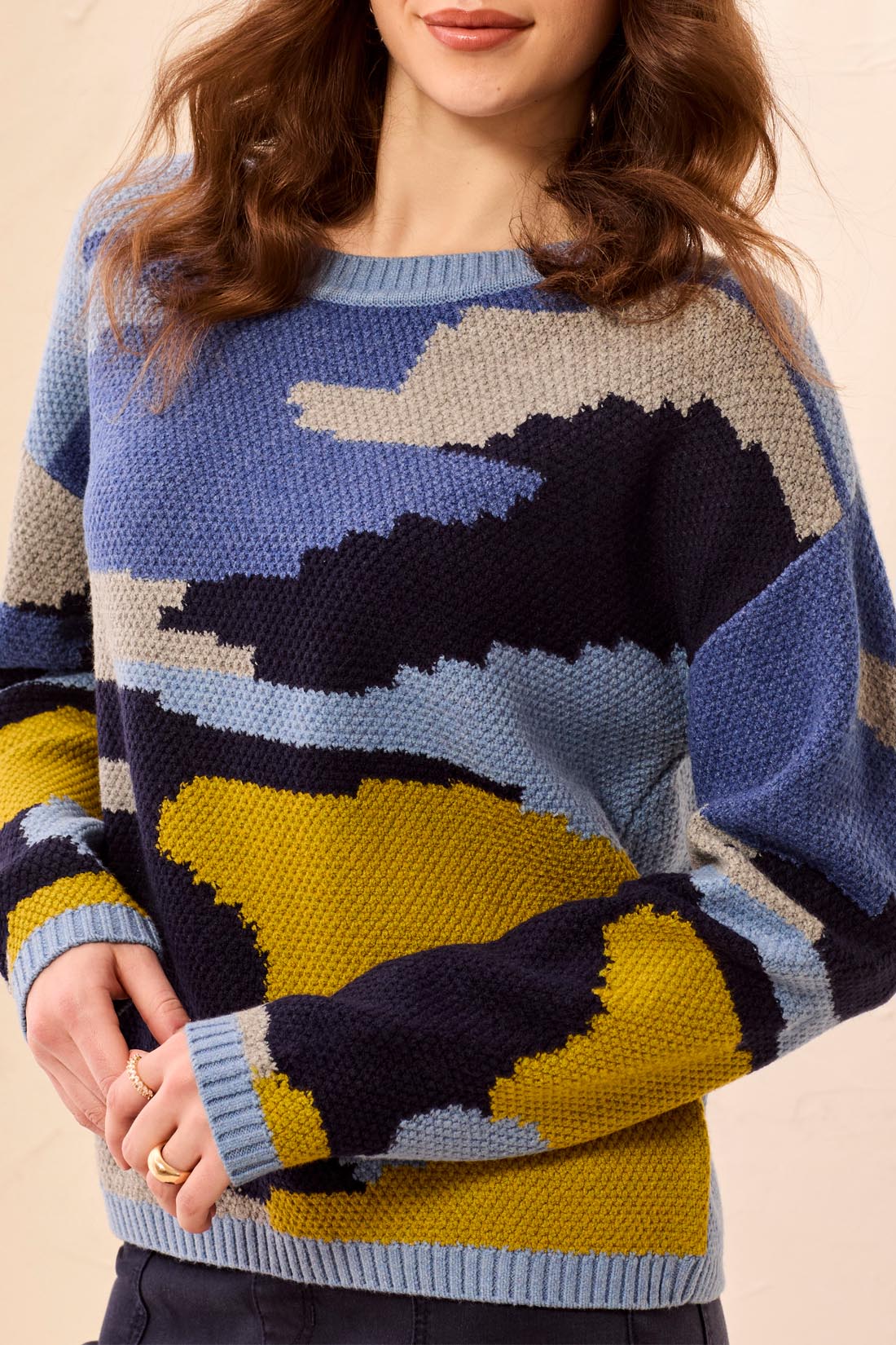 Blue Intersia Sweater