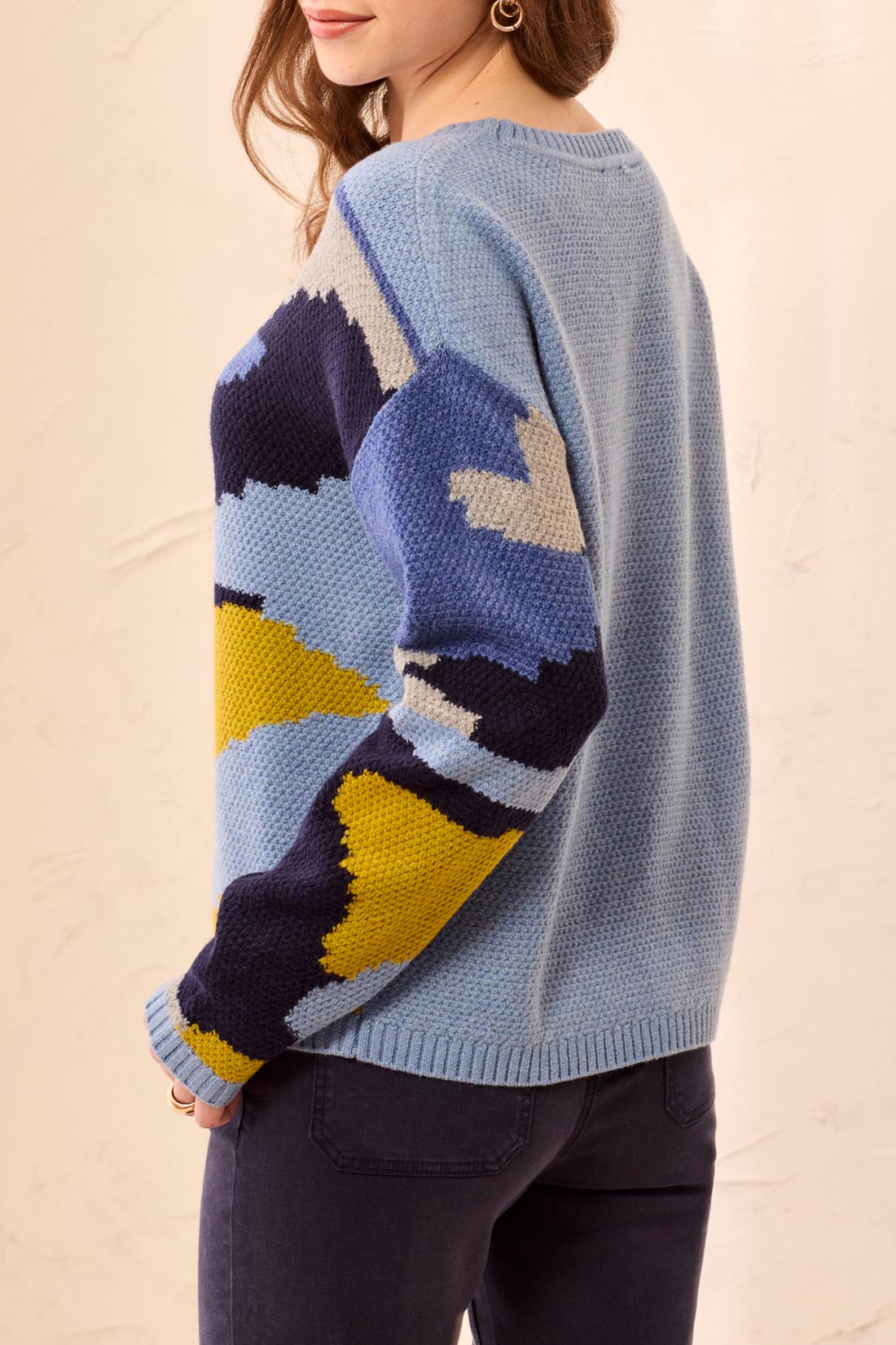 Blue Intersia Sweater