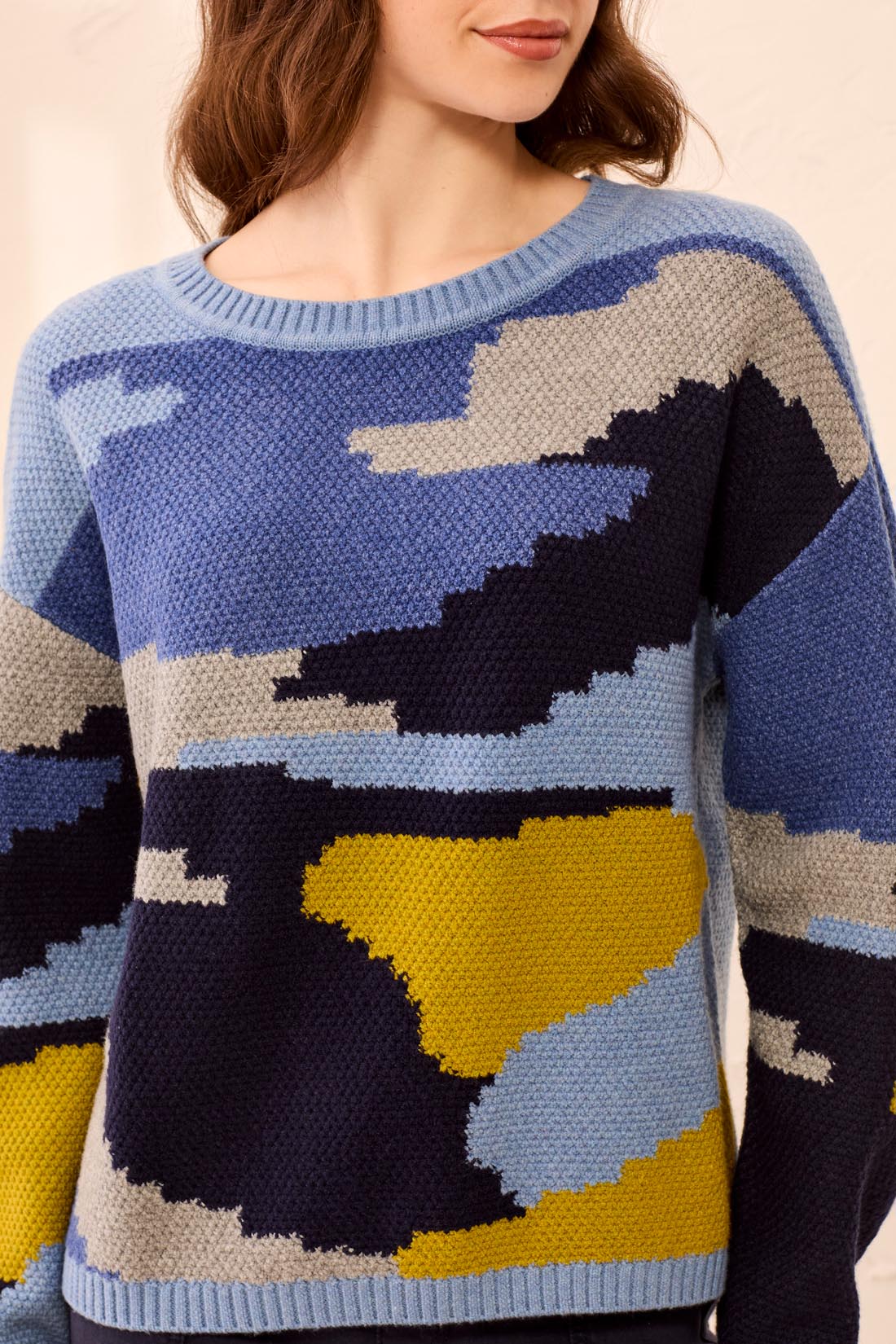 Blue Intersia Sweater