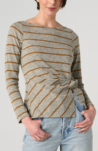 Striped Top with Twist Detail