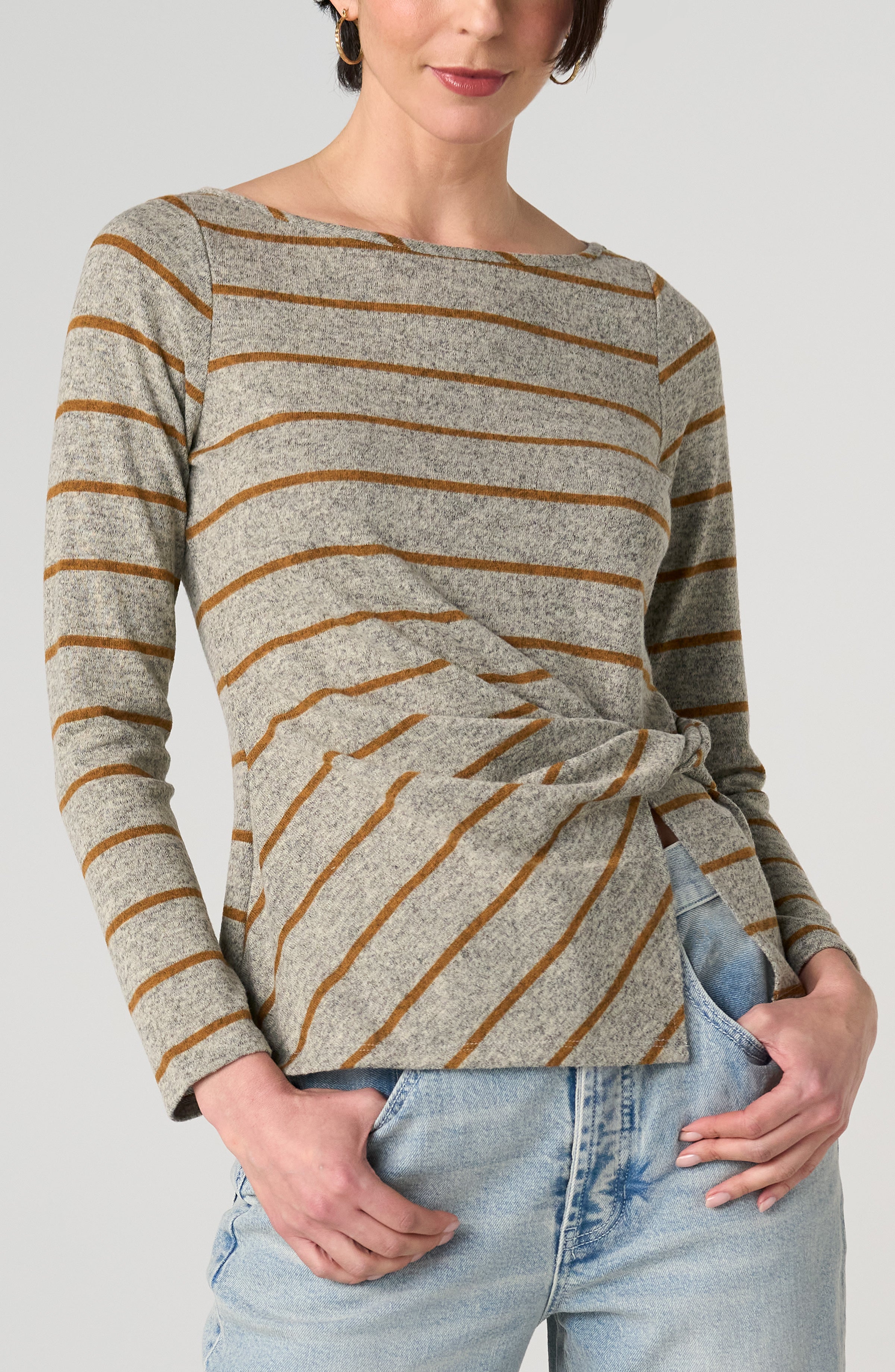 Striped Top with Twist Detail