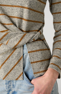 Striped Top with Twist Detail